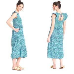 A NEW DAY Floral Sleeveless Smocked Dress Small